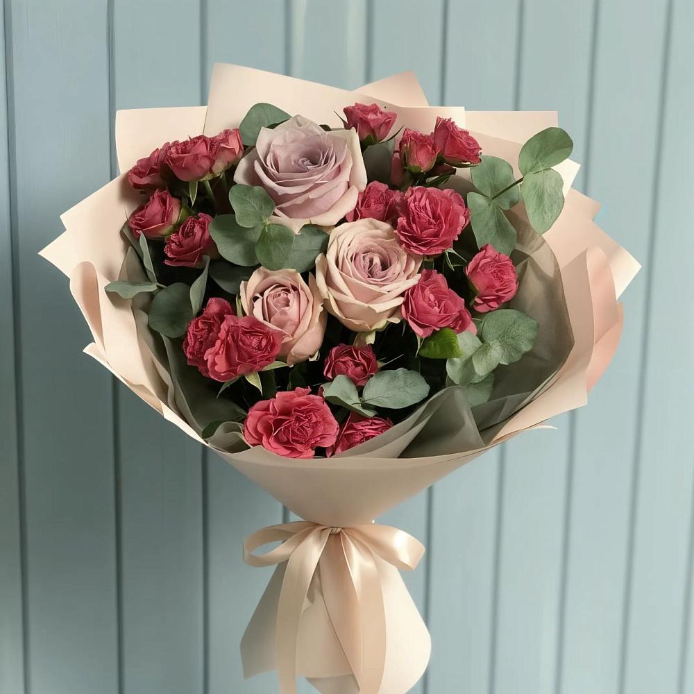 Букет цветов из: Гвоздики и Розы в Ростошах