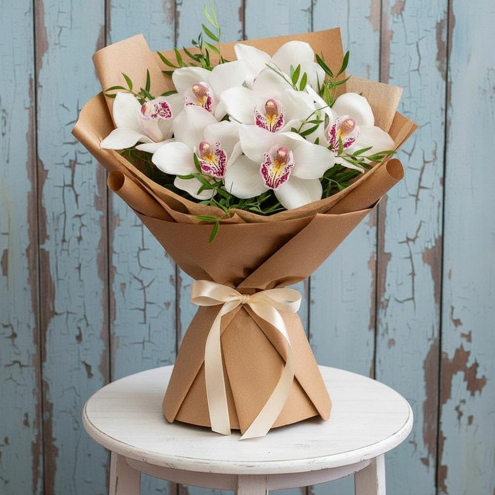 Букет цветов из: Орхидеи и Розы в Ростошах