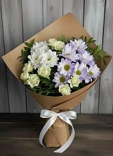 Букет цветов из:  Хризантемы и Розы в Ростошах