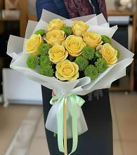 Букет цветов из:  Хризантемы и Розы в Ростошах