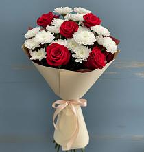 Букет цветов из:  Розы и Хризантемы в Ростошах