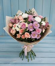 Букет цветов из:  Хризантемы, Розы и Альстромерии #REPLACE_PRED# Ростошах