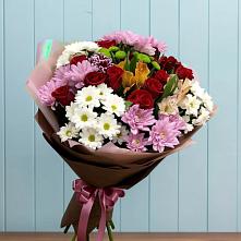 Букет цветов из:  Розы, Хризантемы и Альстромерии в Ростошах
