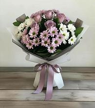 Букет цветов из:  Хризантемы и Розы в Ростошах