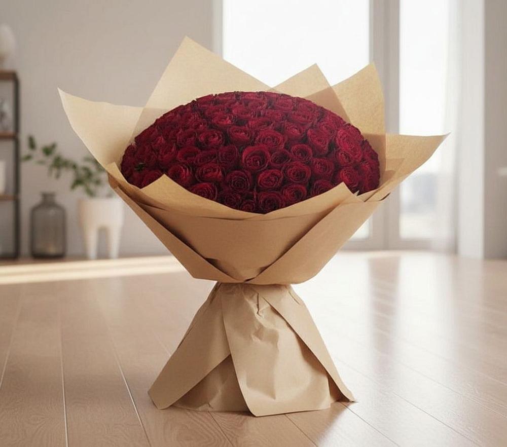 Букет 101 Красная роза в Ростошах