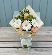 Букет цветов из:  Герберы, Розы и Хризантемы #REPLACE_PRED# Ростошах