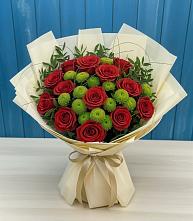 Букет цветов из:  Розы и Хризантемы в Ростошах